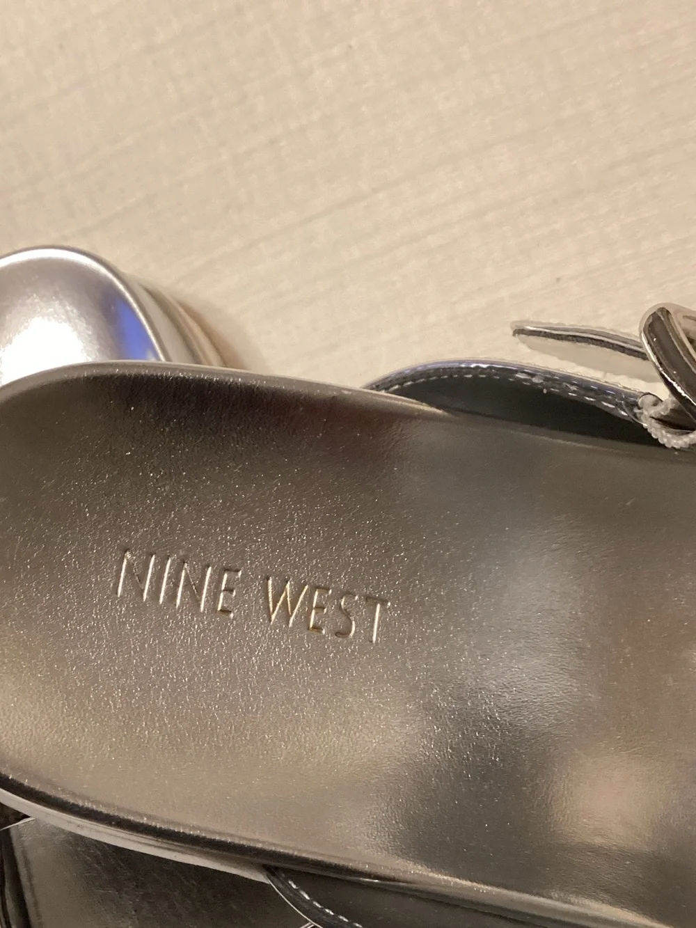 Nine West shiny silver